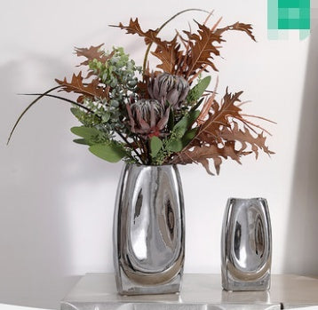 Silver Vase Decoration Simple Flower