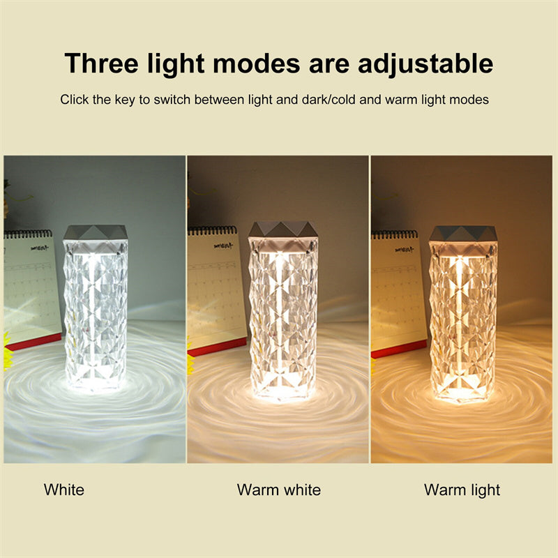 Crystal Touch Lamp with Humidifier and Night Light