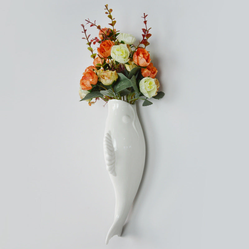 Modern Ceramic Goldfish Wall Vase Decoration