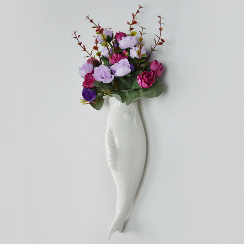 Modern Ceramic Goldfish Wall Vase Decoration