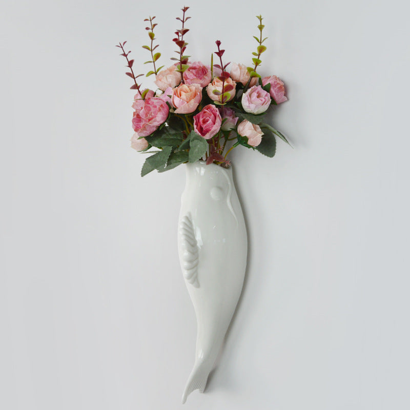 Modern Ceramic Goldfish Wall Vase Decoration