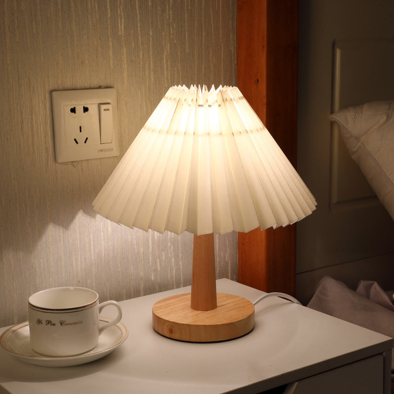 Vintage USB Pleated Lamp for Home Lighting Decor