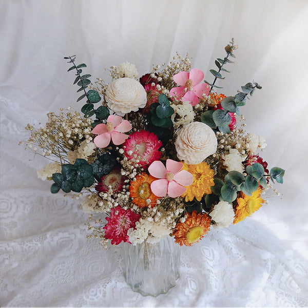 Dried Flower Arrangement, Bouquet Of Flowers, Home Floral