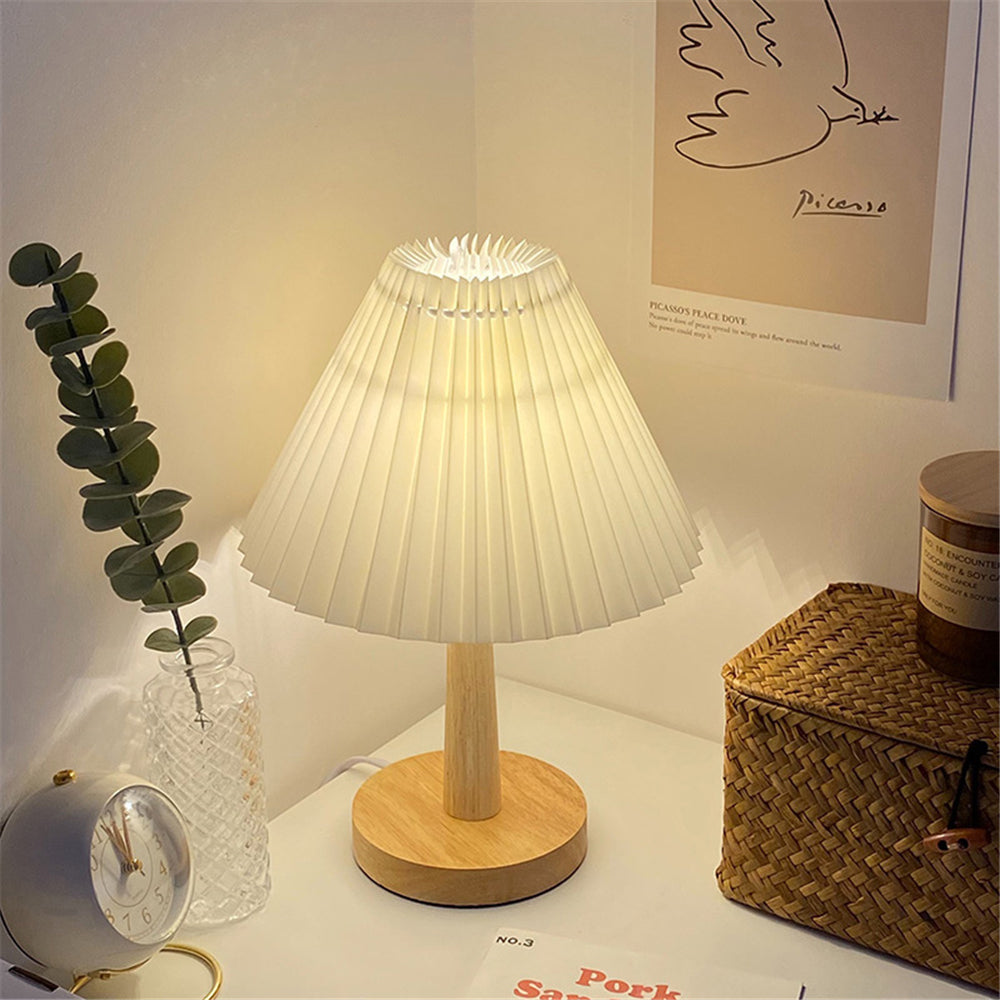 Vintage USB Pleated Lamp for Home Lighting Decor