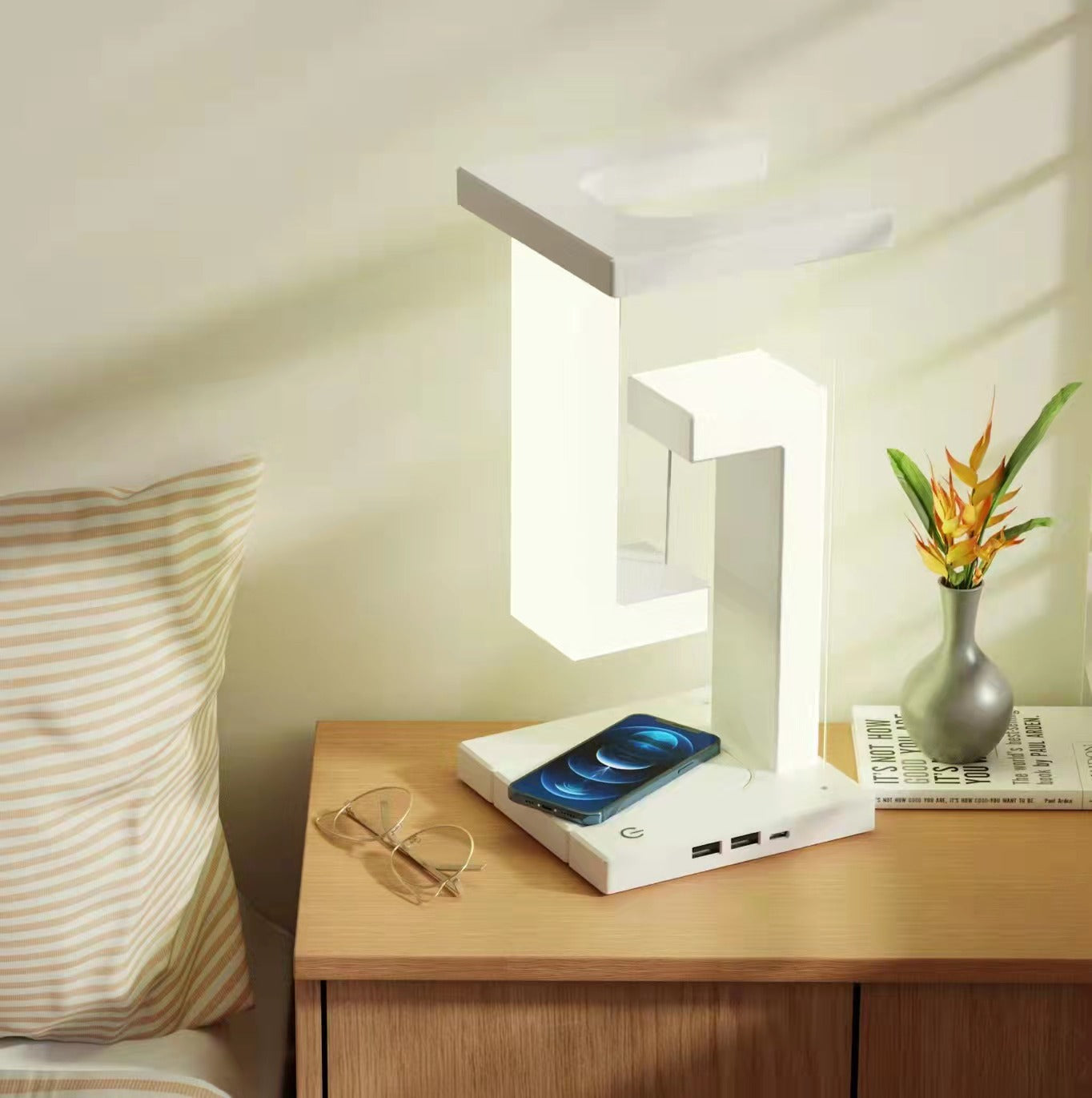 Floating Wireless Charging Lamp for Home or Bedroom