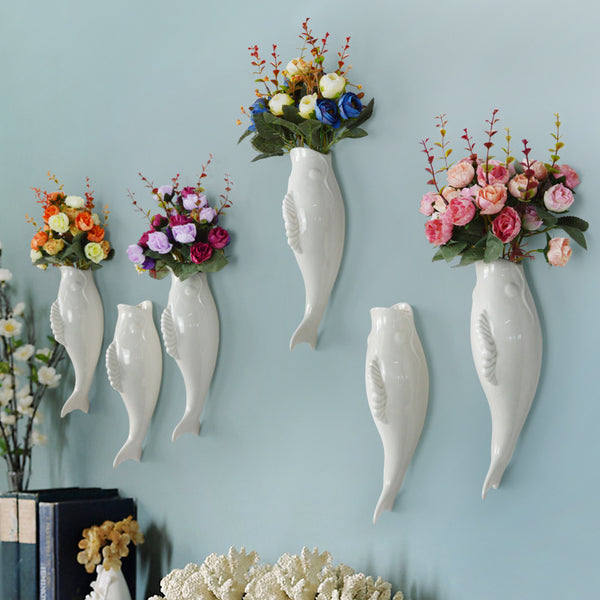 Modern Ceramic Goldfish Wall Vase Decoration